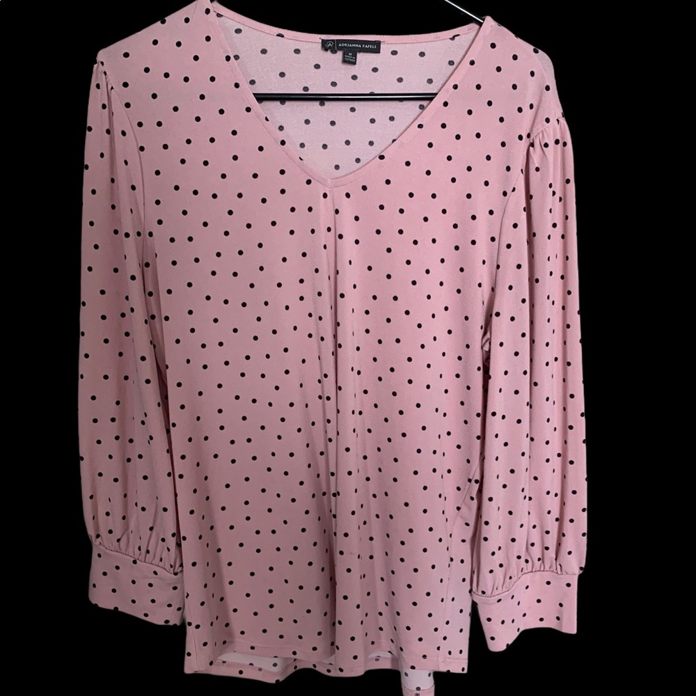 Pink polkadot blouse